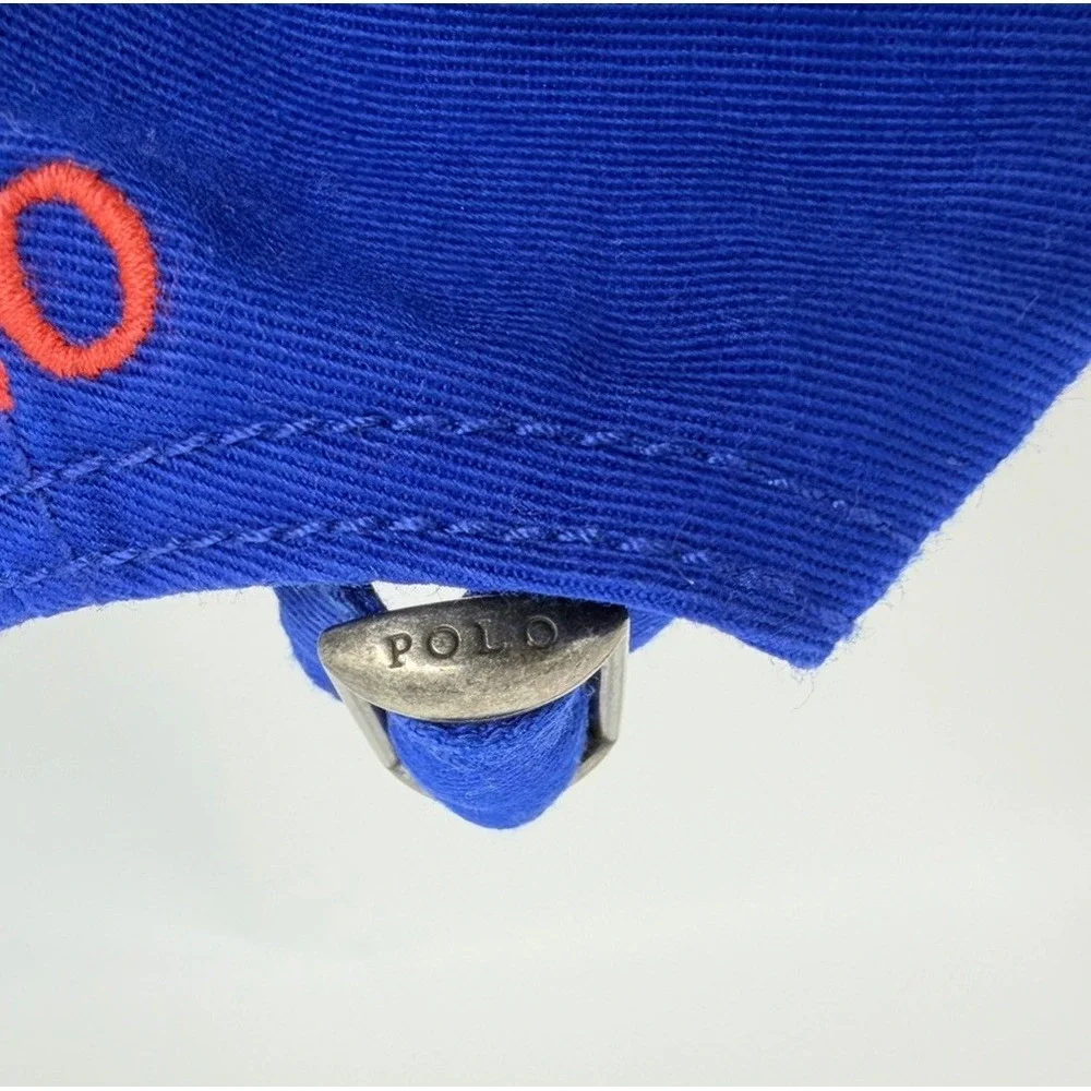 Polo Golf Ralph Lauren Hat Cap Blue with Red Pony Logo Strap Back Casual Faded